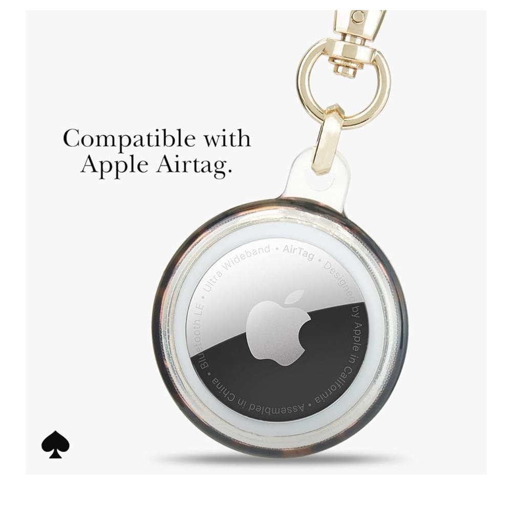 🆕 Kate Spade new york AirTag Holder w/ Gold Clip - Protective Case Tortoiseshell - Picture 6 of 7